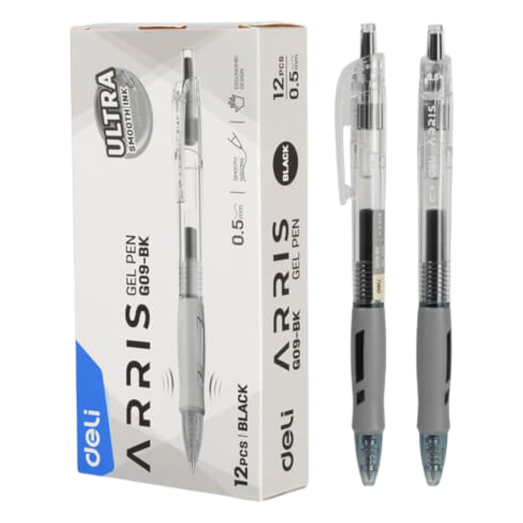 Deli Arris Gel Pen - Black - 0.5mm - 1 Pcs - No. G08-BK