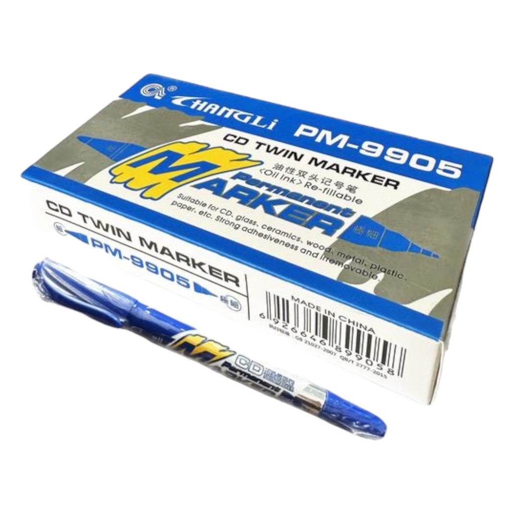 Changli CD Permanent Marker -0.5mm | 1.5mm - Blue - 1 Pcs