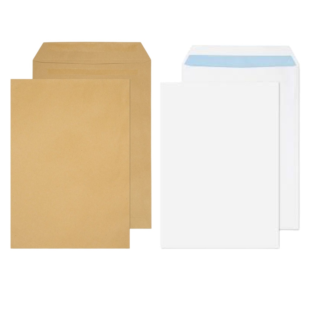 A4 Envelop - White & Brown