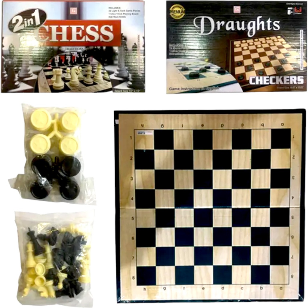 Chess & Draughts 2 in 1 Board Game