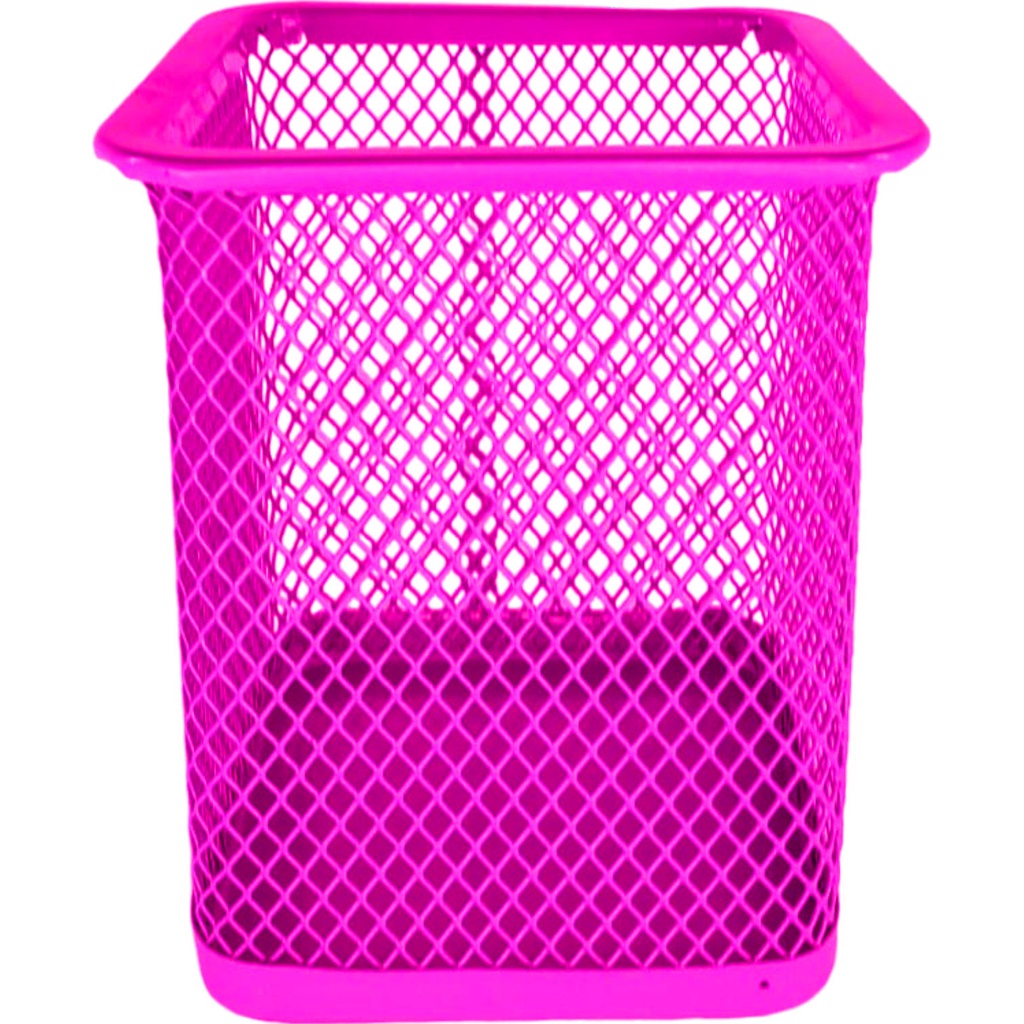 Metal Rectangle Pen Holder - 804C - Pink