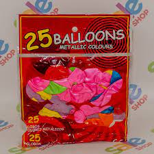 25 Balloons Metallic Colours - Assorted Colours