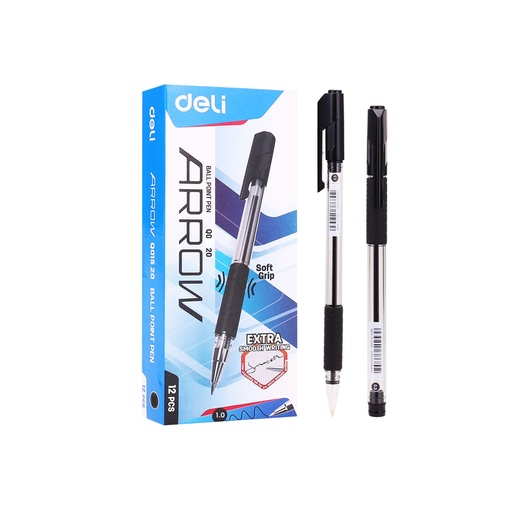 [6935205386953] Arrow Ball Point Pen - Deli - Black - 1.0mm - Q01720