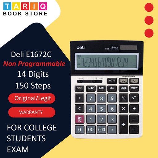 [6935205398499] Deli Calculator 1672C - 14 Digits