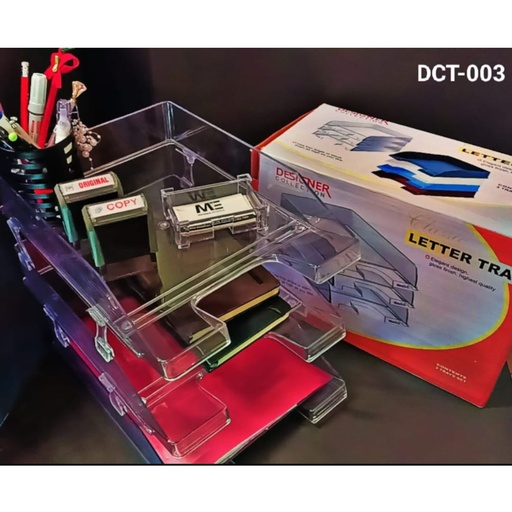 Classic Letter Trays - 3 Trays Set - Transparent - DCT-003