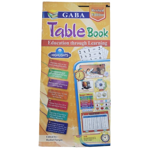 Table Book Revised Edition - Rashid Furqan - Gaba Books