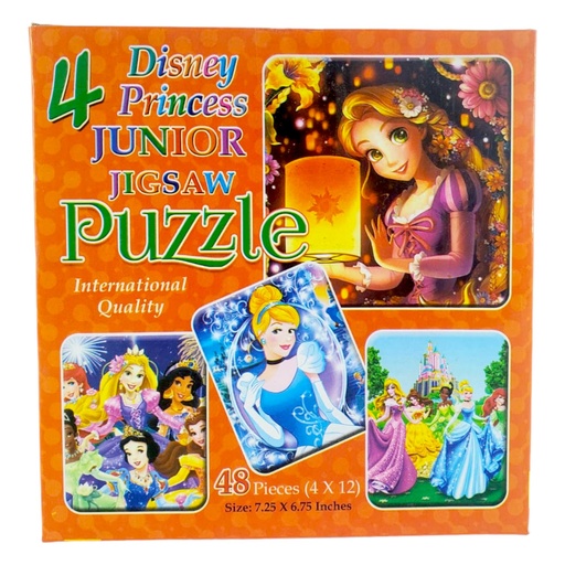 [9817646004243] 4 Junior Jigsaw Puzzle Princess - 48 Pcs - Children's