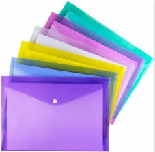 Transparent Clear Bag Folder - Assorted Colors