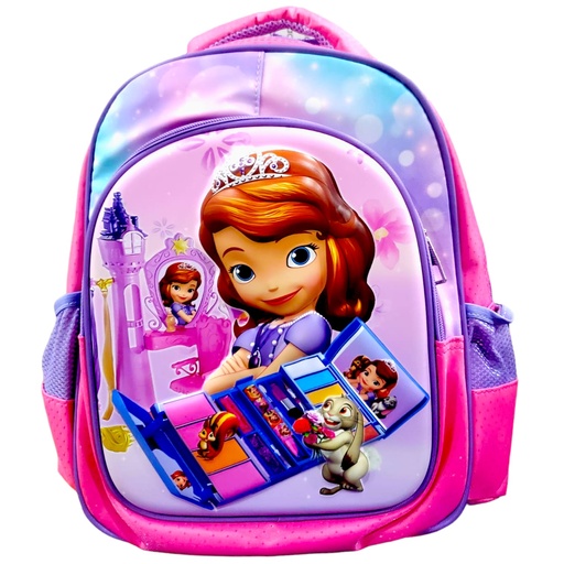 Sofia Emboss Pre-Primary School Bag - 13 Inch - Pink - Rabbit