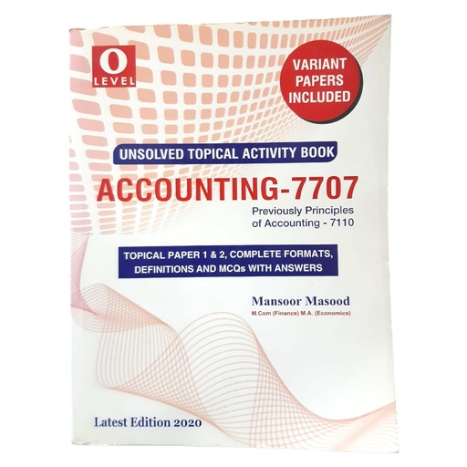 Accounting-7707 O Levels Unsolved Topical Activity Book