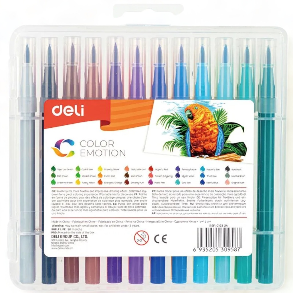 Washable Marker - 24 Color Emotion - Felt Pen - C103 24