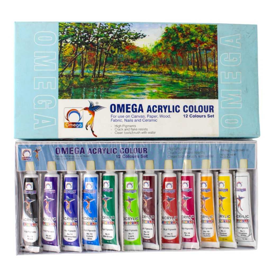 OMEGA ACRYLIC COLORS SET OF 12