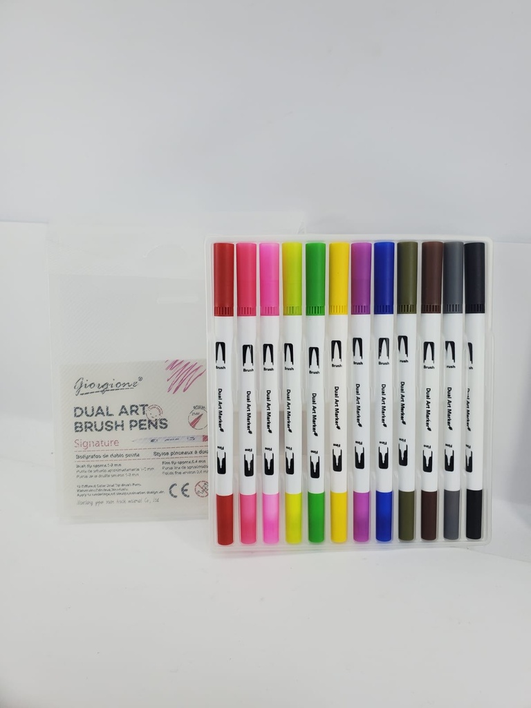 Dual Art Brush Pen - 12 Colors - DTW-12
