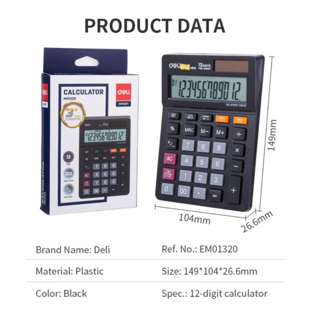 Deli - EM01320- Mini Desk Calculator