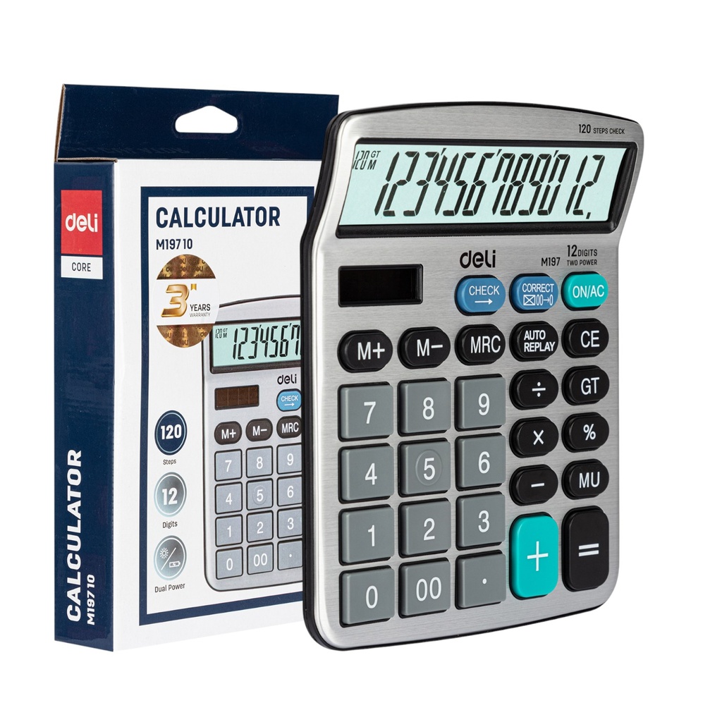 Deli Calculator 12-Digit Desk EM19710