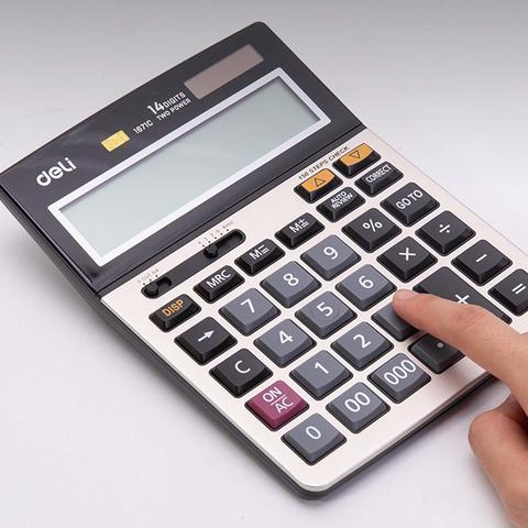 DELI CORE 1671C 150-CHECK CALCULATOR 14-DIGIT METAL