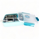Natural Food Stainless Steel Lunch Box - Double Compartment - Blue | A-5