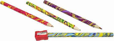 Rainbow Swirl Color Pencils - 4 Pcs