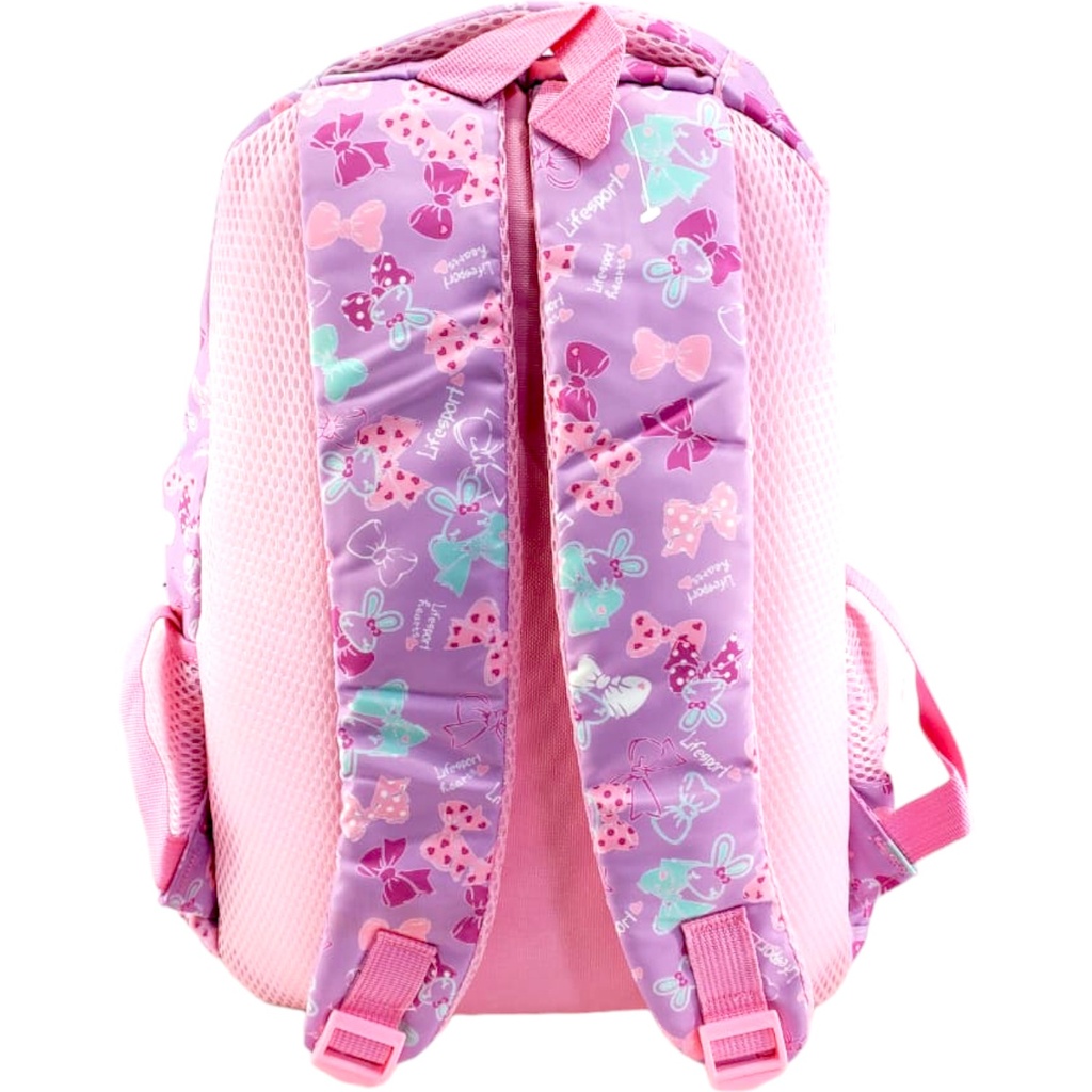 Hello Girl Bow School Bag - Purple - Class - 1 - 3