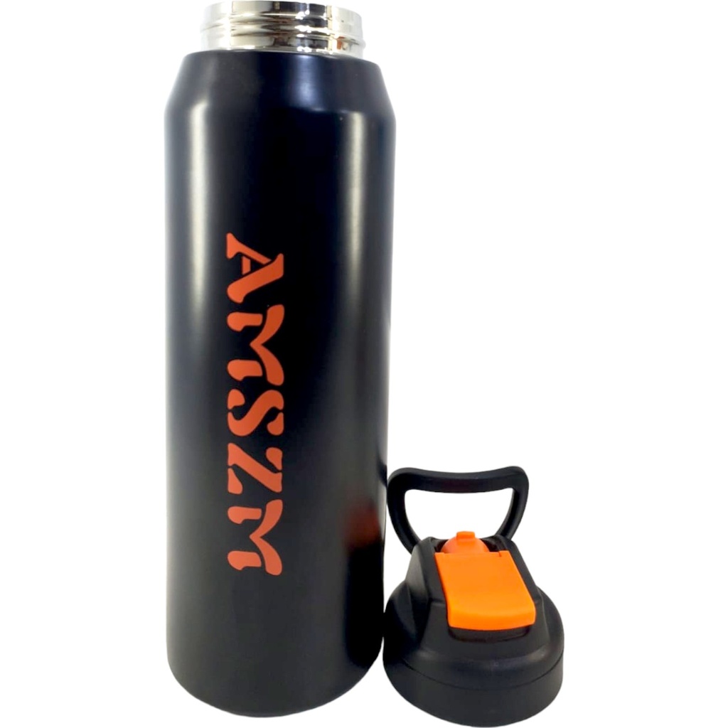 Grogeous Stainless Steel AMSZM Water Bottle - 800 ml - Black - No. 6083