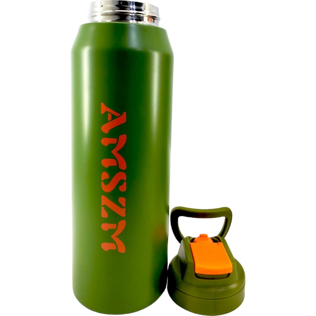Grogeous Stainless Steel AMSZM Water Bottle - 800 ml - Green - No. 6083