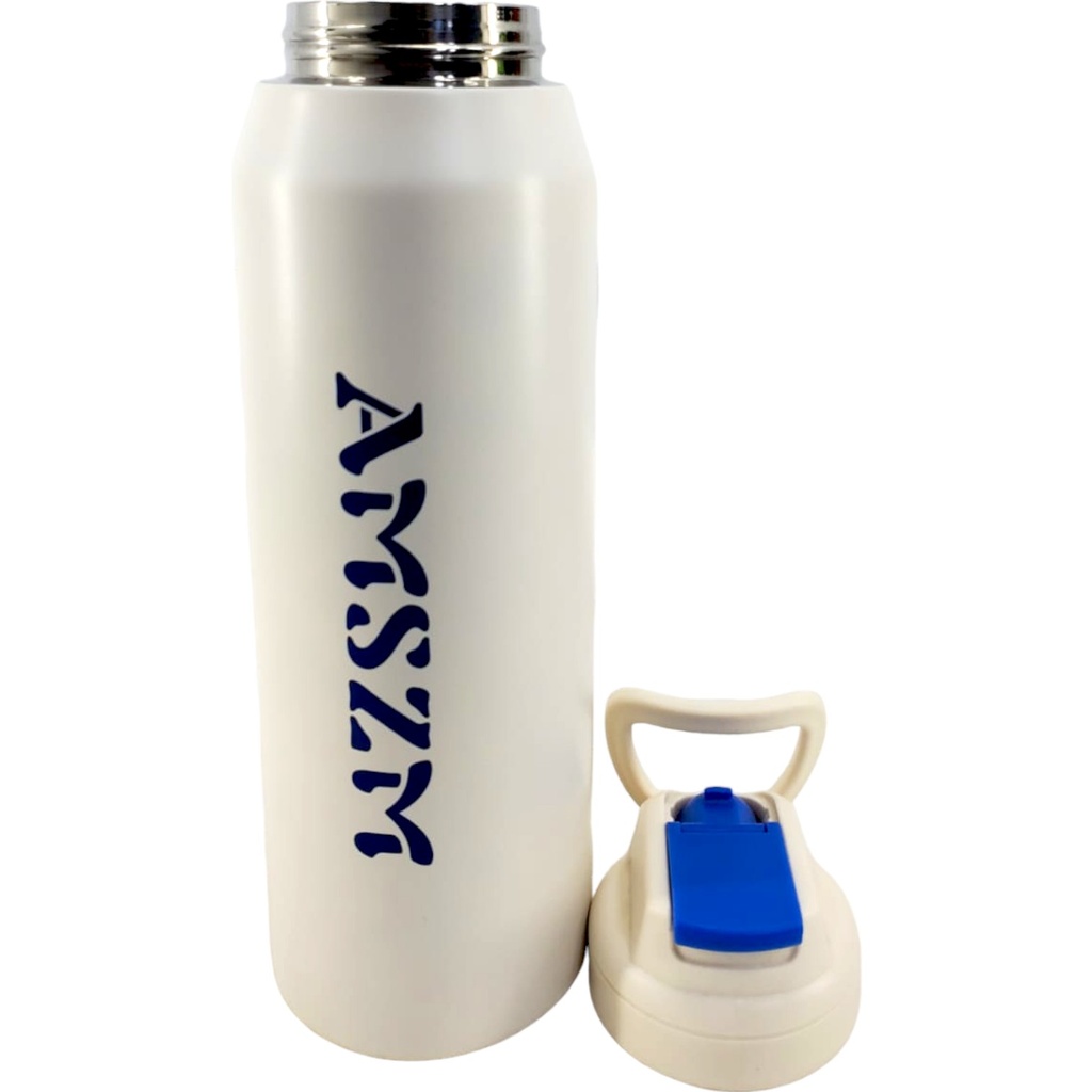 Grogeous Stainless Steel AMSZM Water Bottle - 800 ml - White - No. 6083