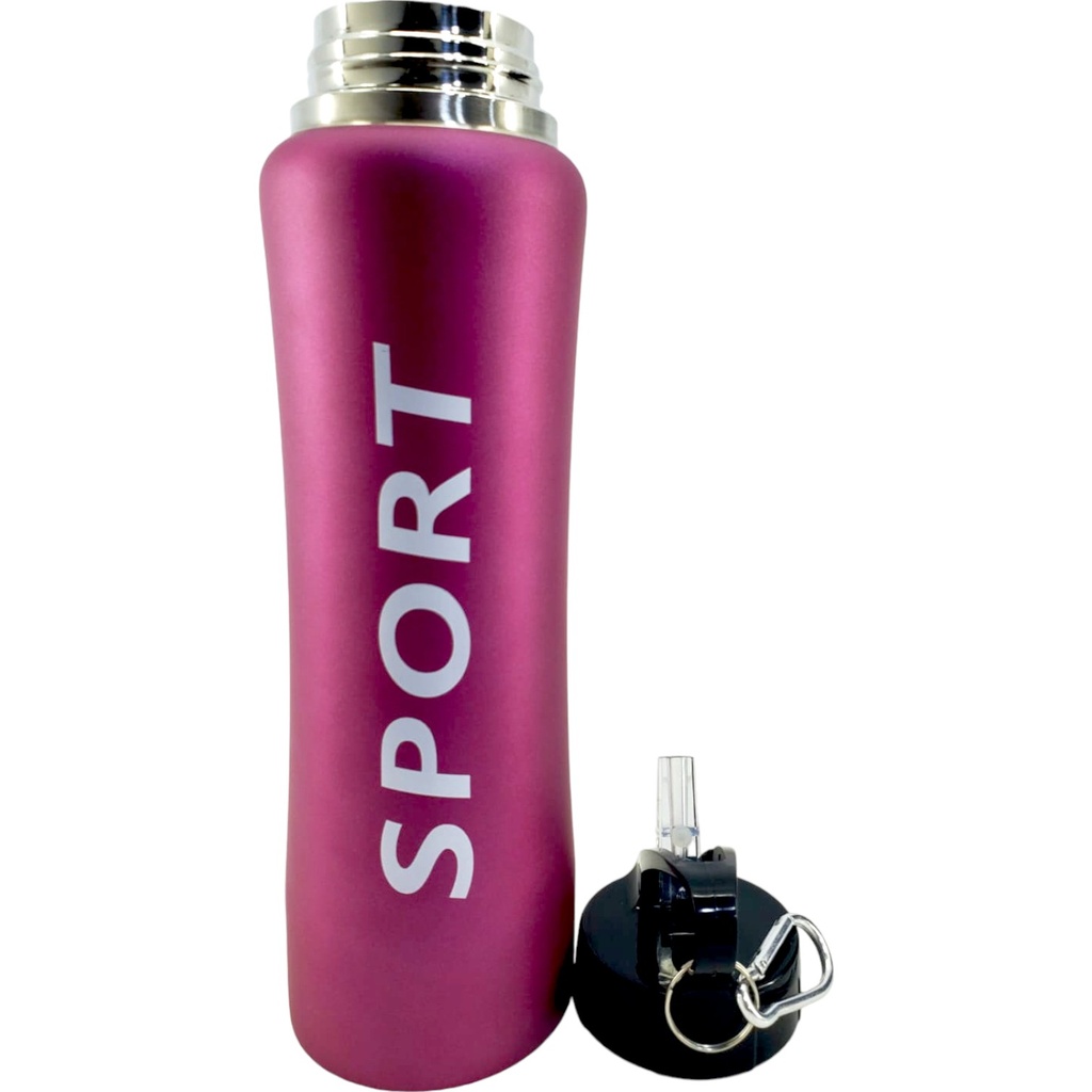 Grogeous Stainless Steel AMSZM Sports Water Bottle - 750 ml - Purple - No. 8310