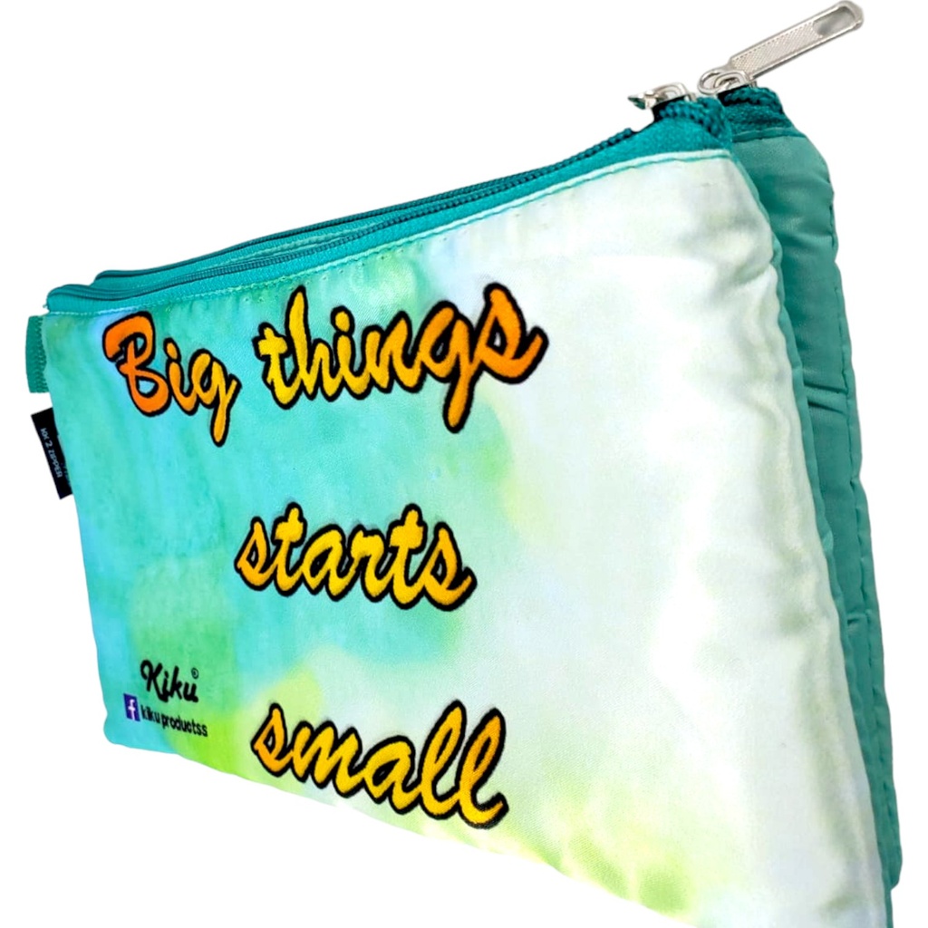 Big Things Starts Small Double Zipper Pencil Pouch
