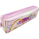 Single Zipper Glitter Pencil Pouch - Peach - No. TZJZ-866