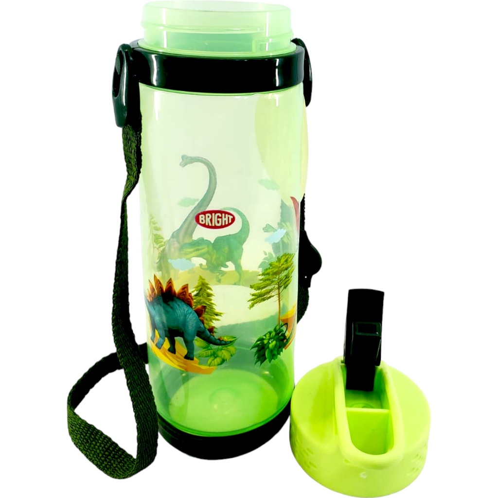 Animals Plastic Water Bottle 600ml - Green - Bright Active Star