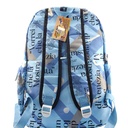 Text Printed Design College Bag - Blue - No. 8042