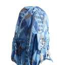 Text Printed Design College Bag - Blue - No. 8042