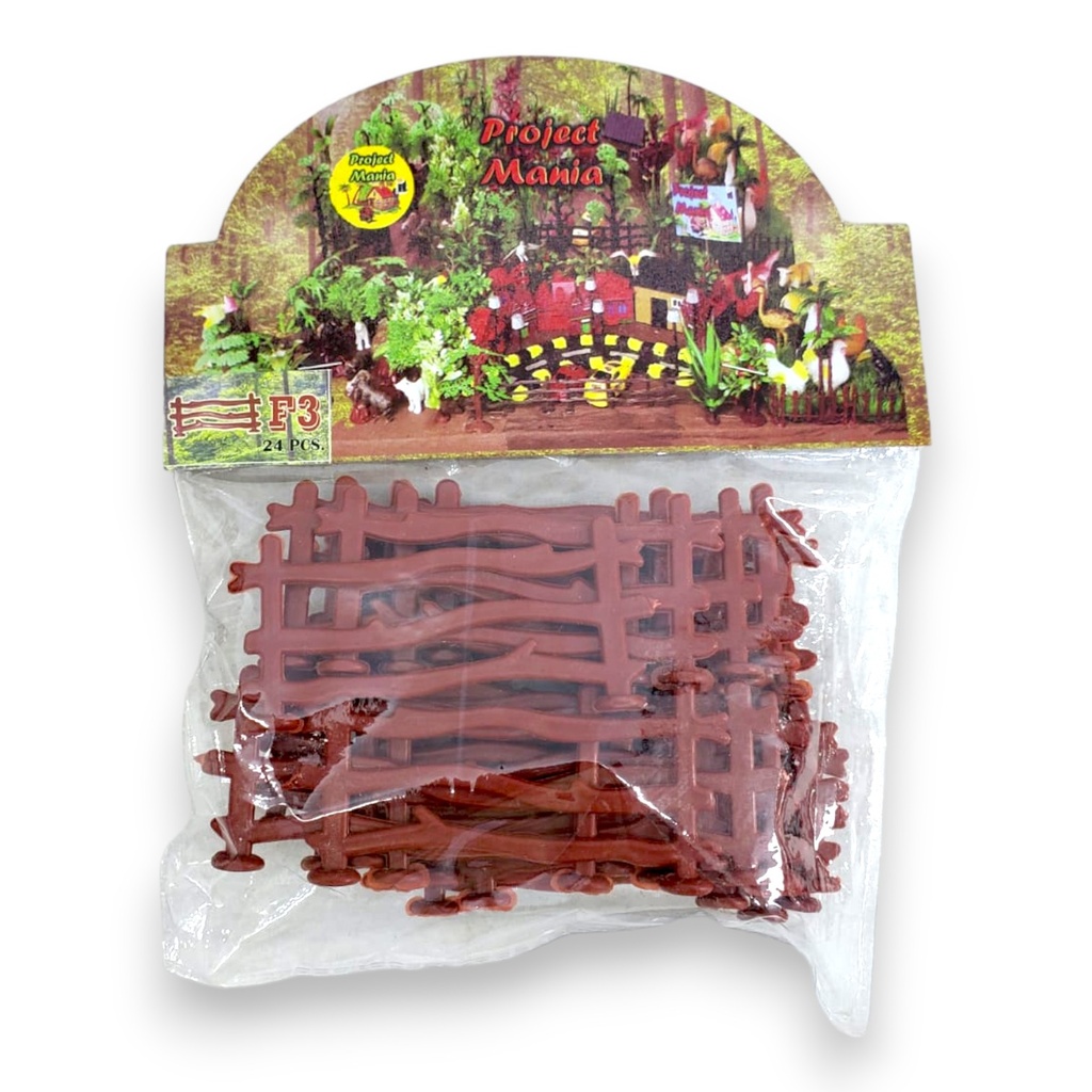 Project Mania Fences Small - Pack Of 24 - TMTRF3 - Brown