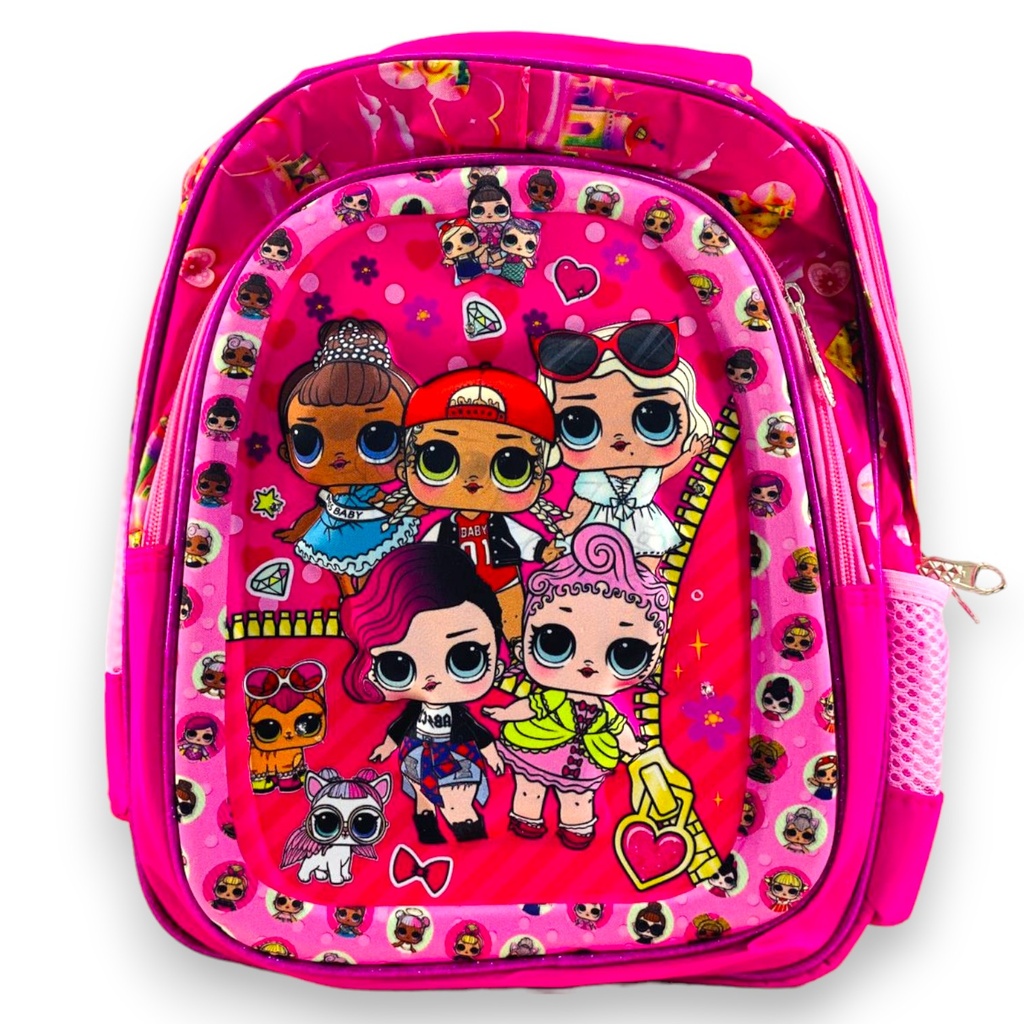 Lol School Bag Embossed With Light Pre Primary School Bag - Pink