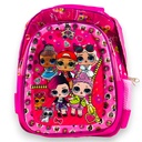 Lol School Bag Embossed With Light Pre Primary School Bag - Pink
