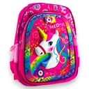 Unicorn School Bag Embossed With Light Pre Primary School Bag - Pink