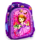 Sofia School Bag Embossed With Light Pre Primary School Bag - Purple