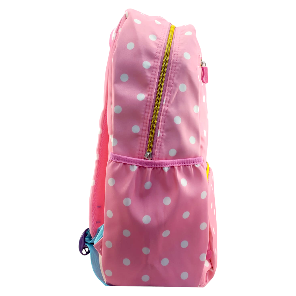 Plain Polka Dots School Bag - Pink