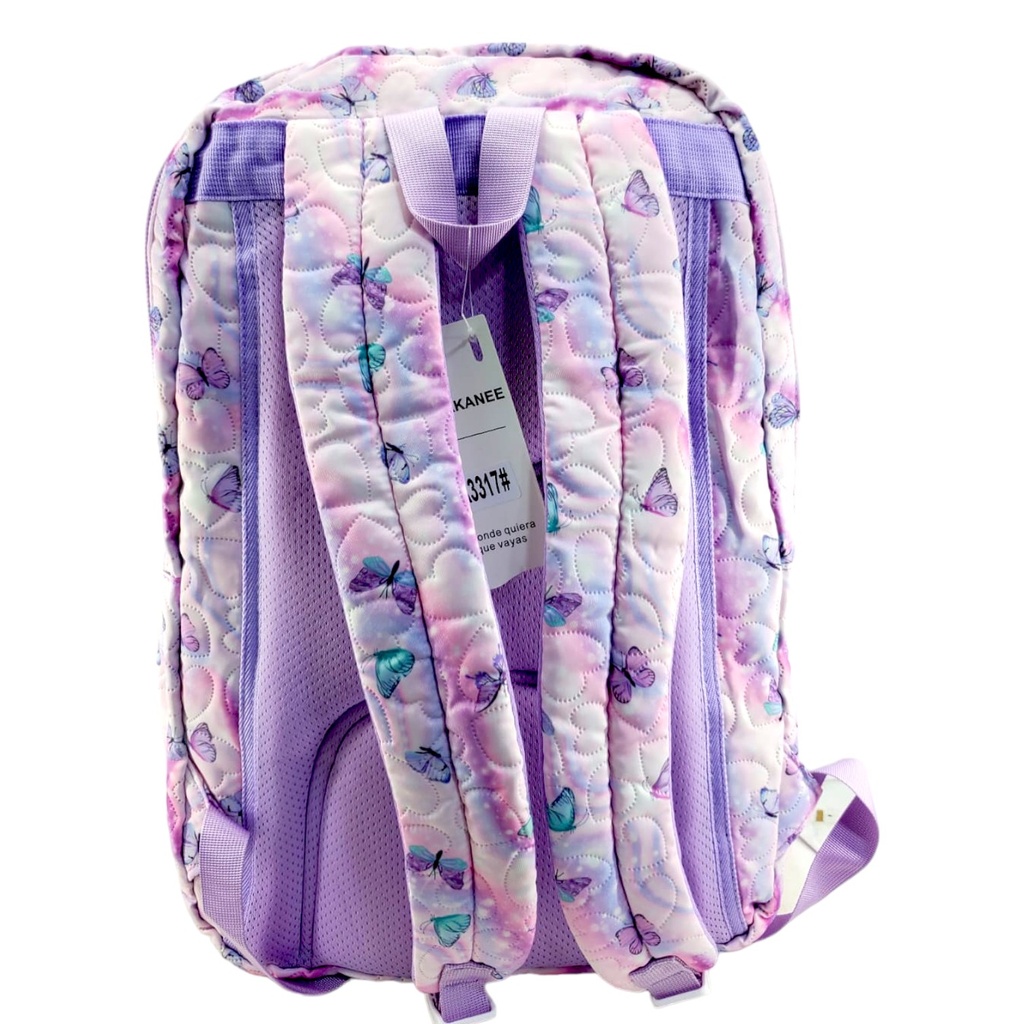 Dakanee Simple Butterfly Printed School Bag - Purple