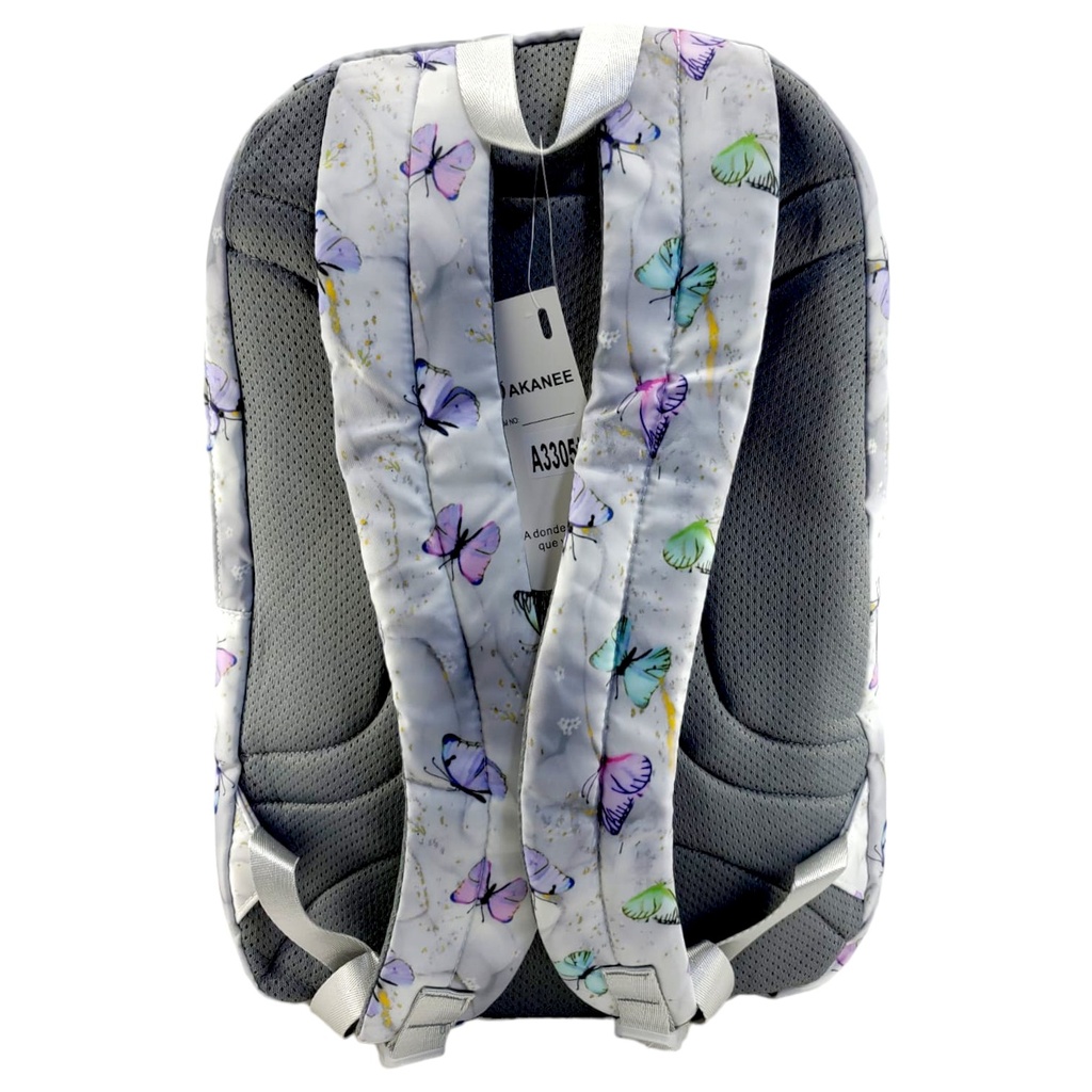 Dakanee Butterfly with Ribbon School Bag - Grey