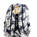 Text Printed Design College Bag - Grey - No. 8042
