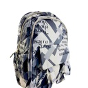 Text Printed Design College Bag - Grey - No. 8042