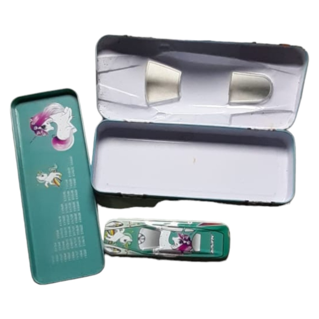 Metallic Car Pencil Box - Unicorn