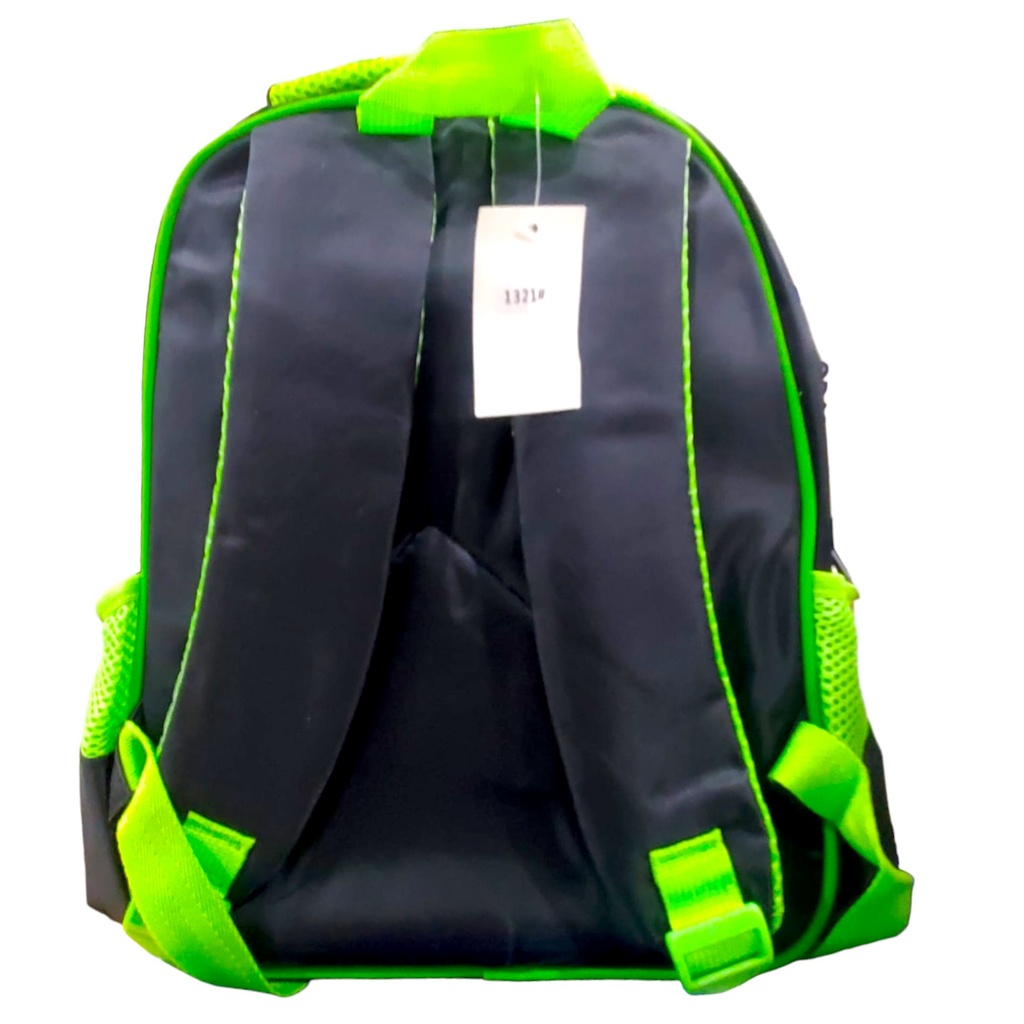 Ben-10 Emboss Pre-Primary School Bag - 13 Inch - Green - Space