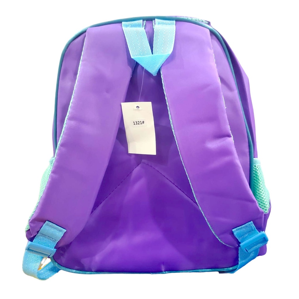 Frozen Emboss Pre-Primary School Bag - 13 Inch - Purple/Green