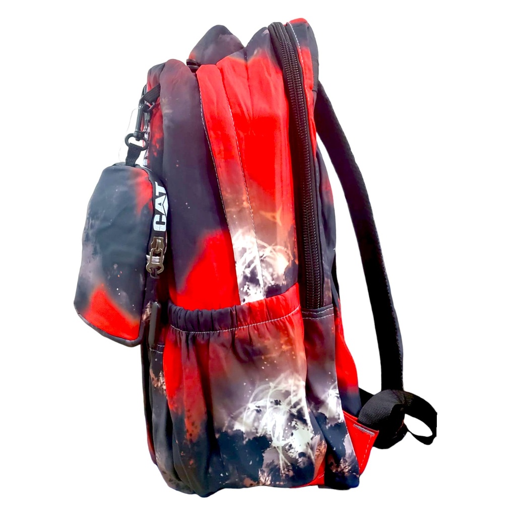Cat School Bag With Pouch - Red/Black - No. 188