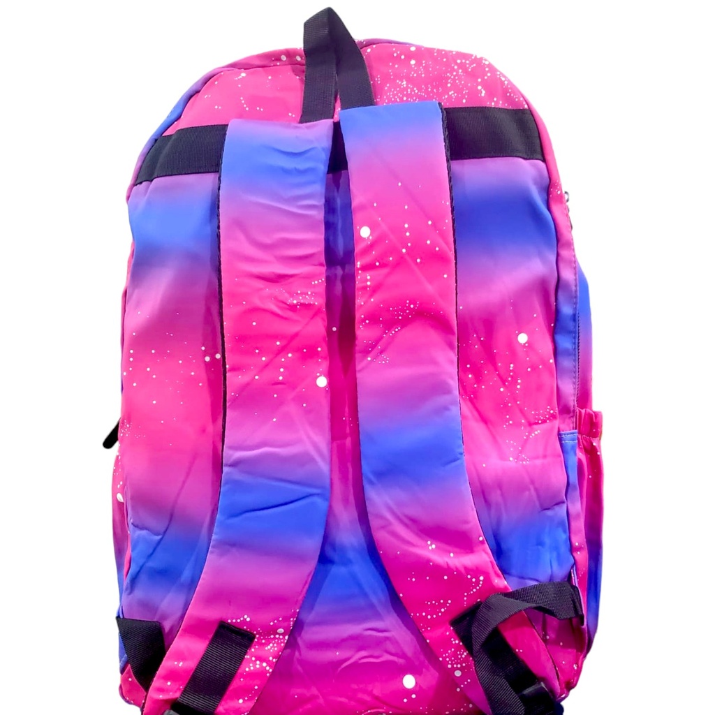 Cat School Bag With Pouch - Pink/Blue - No. 168