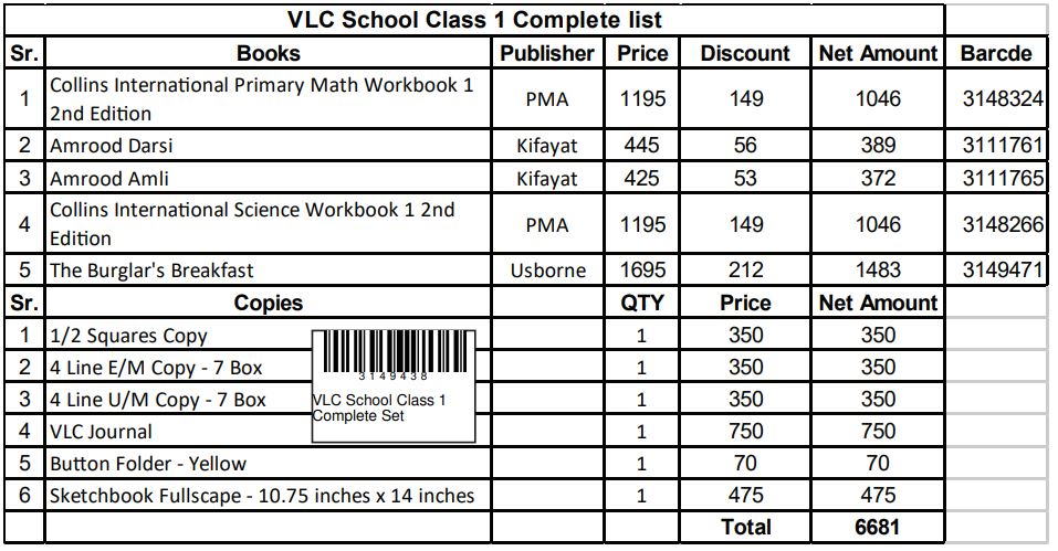 VLC School Class 1 Complete Set