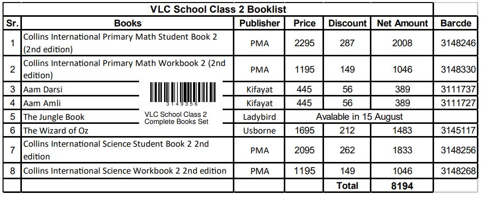 VLC School Class 2 Complete Books Set