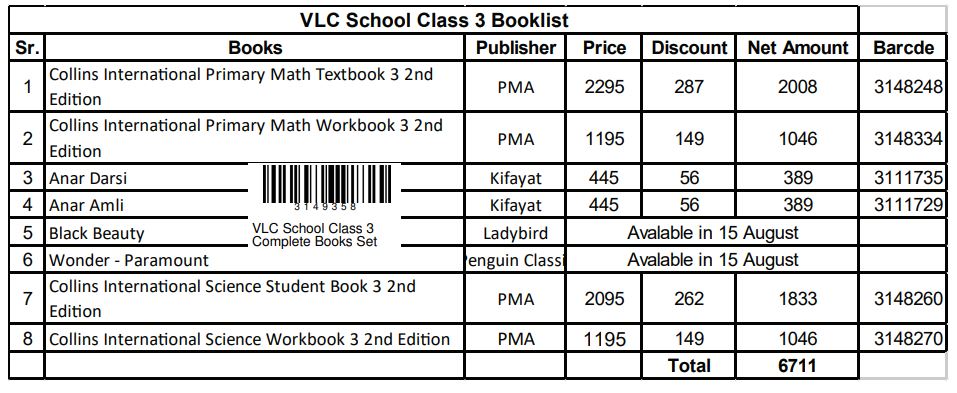 VLC School Class 3 Complete Books Set
